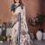 grey color mul cotton fabric designer kalamkari printed graceful party saree