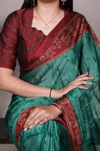 elegant rangoli art silk printed saree for everyday & festive wear