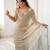 beige color chiffon graceful embroidered bollywood saree