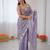 lavender color chiffon graceful embroidered bollywood saree