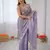 lavender color chiffon graceful embroidered bollywood saree