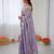 lavender color chiffon graceful embroidered bollywood saree