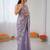 lavender color chiffon graceful embroidered bollywood saree