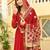 Red Faux Blooming Embroidered Gown for Women with Zari & Sequins Work | Matching Embroidered Dupatta