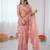 peach color chiffon graceful embroidered bollywood saree