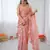 peach color chiffon graceful embroidered bollywood saree