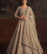 Colorful Golden Fancy Embroidered, Dori Embroidered, Sequins Studded, Zircon Diamond Studded Net lehenga choli