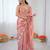 peach color chiffon graceful embroidered bollywood saree