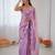 purple color chiffon graceful embroidered bollywood saree