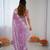 purple color chiffon graceful embroidered bollywood saree