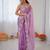 purple color chiffon graceful embroidered bollywood saree
