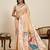 Beige color cotton art silk fabric wevon meenakari designer ceremonial saree