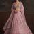 Attractive Pink Fancy Embroidered, Dori Embroidered, Sequins Studded, Zircon Diamond Studded Net Lehenga Choli
