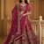 Attractive Rasberry Pink Handwork Motif, Handwork Beads, Multi Thread, Dori, and Sequin Embroidered Silk Wedding Lehenga