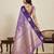 lavender color soft art silk fabric woven jari designer ethnic indian saree