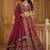 Attractive Rasberry Pink Handwork Motif, Handwork Beads, Multi Thread, Dori, and Sequin Embroidered Silk Wedding Lehenga