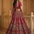 Attractive Rasberry Pink Handwork Motif, Handwork Beads, Multi Thread, Dori, and Sequin Embroidered Silk Wedding Lehenga