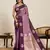 purple color soft art silk fabric woven jari ethnic indian saree