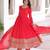 Red Vichitra Silk Embroidered Gown for Women with Sequins Work & Lace Border | Matching Heavy Dupatta