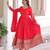 Red Vichitra Silk Embroidered Gown for Women with Sequins Work & Lace Border | Matching Heavy Dupatta