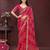 pink color georgette fabric bandhej printed traditional saree