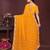 yellow color georgette fabric bandhej printed traditional saree