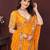 yellow color georgette fabric bandhej printed traditional saree