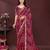 wine color georgette fabric bandhej printed traditional saree