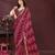 wine color georgette fabric bandhej printed traditional saree