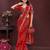 maroon color georgette fabric bandhej printed traditional saree