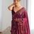 wine color bollywood style smart embroidered ceremonial saree