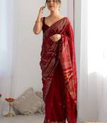 red color bollywood style smart embroidered ceremonial saree