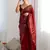red color bollywood style smart embroidered ceremonial saree