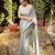 grey color bollywood style smart embroidered ceremonial saree