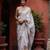 white color bollywood style smart embroidered ceremonial saree