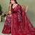 maroon color mul cotton fabric designer printed festive special saree