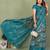 teal color mul cotton fabric designer printed festive special saree