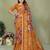 mustard color mul cotton fabric designer printed festive special saree