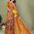 mustard color mul cotton fabric designer printed festive special saree