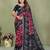 black color mul cotton fabric designer printed festive special saree