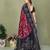black color mul cotton fabric designer printed festive special saree