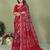red color mul cotton fabric designer printed festive special saree