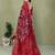 red color mul cotton fabric designer printed festive special saree