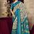 grey color tussar art silk fabric woven designer ethnic saree with patola print