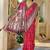 pink color silk blend blended traditional bandhani ajrakh printed saree
