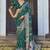 green color silk blend blended traditional bandhani ajrakh printed saree