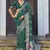 green color silk blend blended traditional bandhani ajrakh printed saree