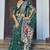green color silk blend blended traditional bandhani ajrakh printed saree