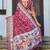 maroon color silk blend blended traditional bandhani ajrakh printed saree