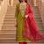 Mehendi green shimmer jacquard salwar suit dress material